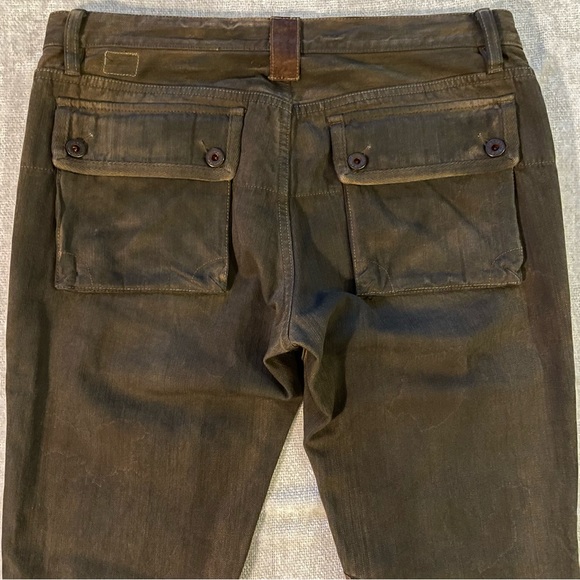 Ralph Lauren🐴 4 Button Fly|Leather Chaps|Olive Grn|Denim Equestrian Pants Sz 31 - Picture 4 of 15